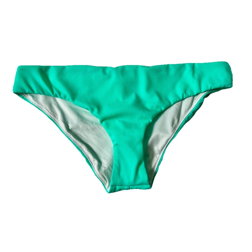 Victoria's Secret PINK Bikini Bottom Women XS Teal Solid Low Rise Swimwear